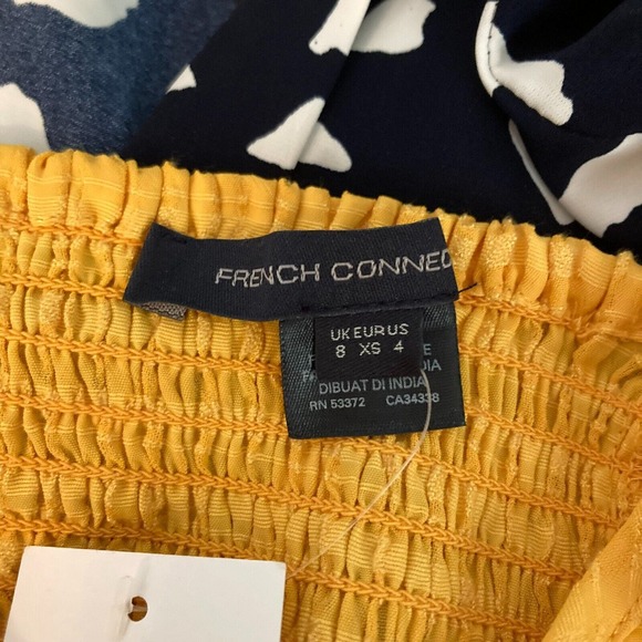 NWT French Connection Tank Womens Sz 4 Yellow Orange Purple Tiered Buttons - Picture 5 of 14